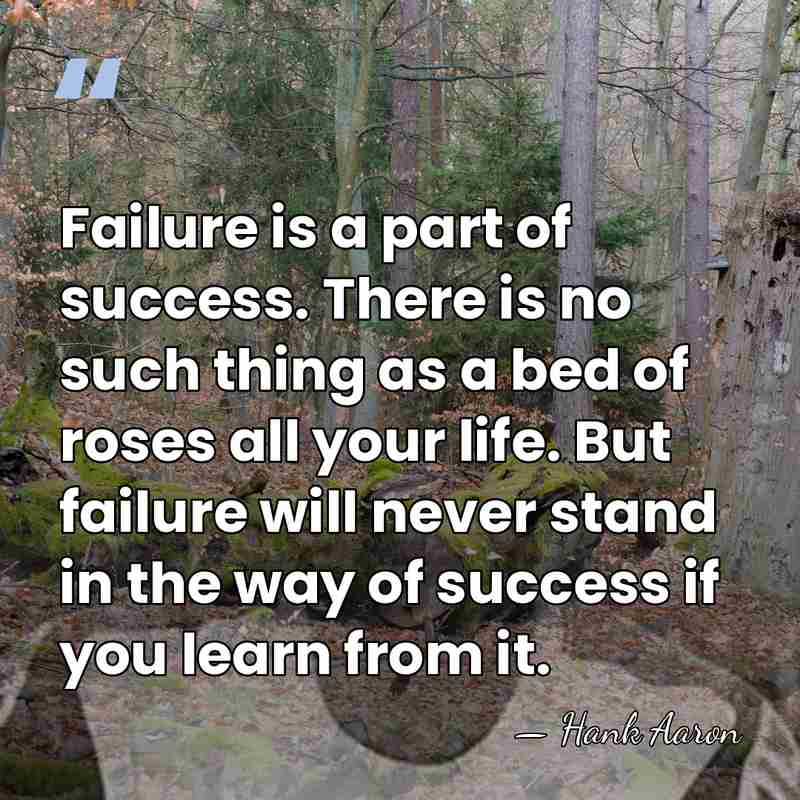 Failure is a part of success. There is no such thing as&hellip; - Hank Aaron