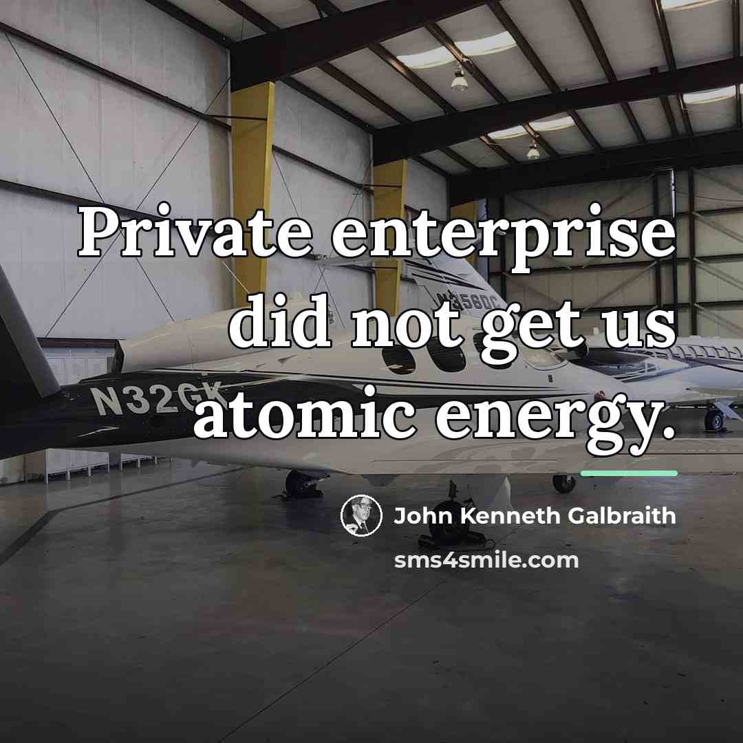 “Private enterprise did not get us atomic energy.…” quote by John Kenneth Galbraith
