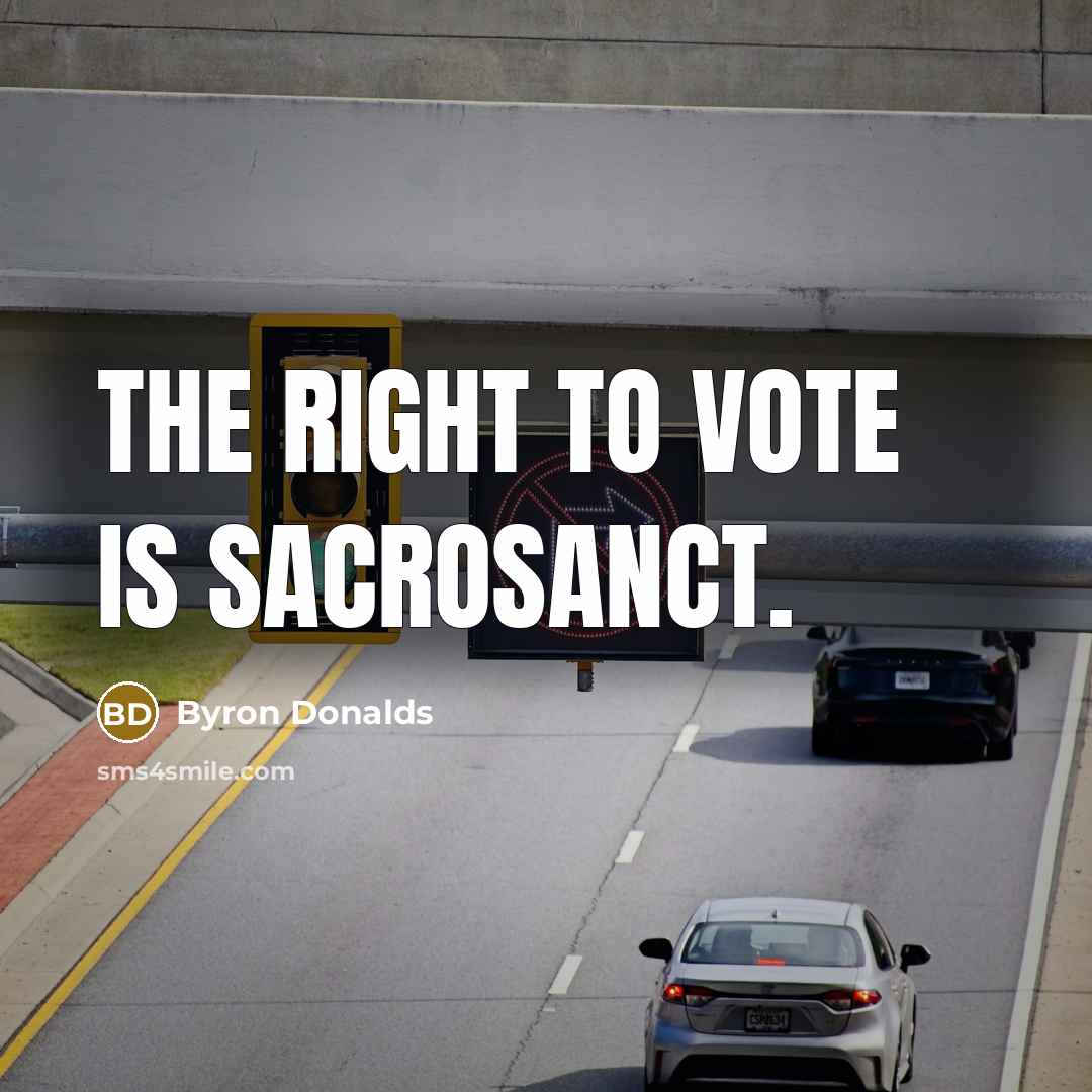 “The right to vote is sacrosanct.…” quote by Byron Donalds