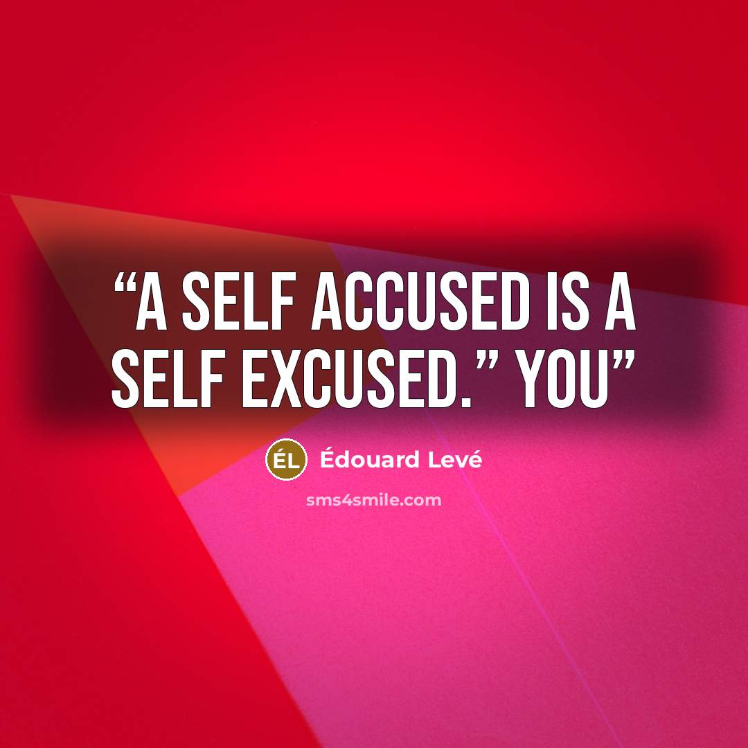 “A self accused is a self excused.” You” quote by Édouard Levé