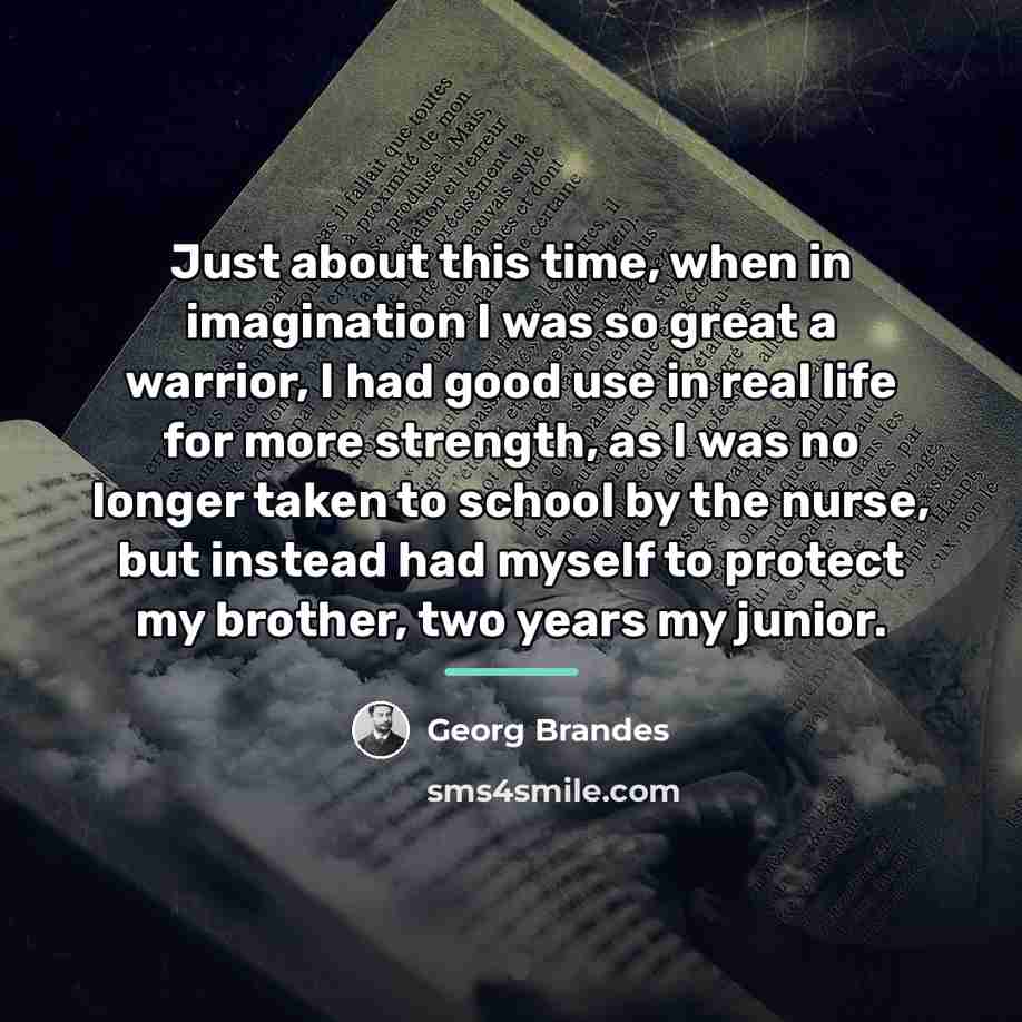 “Just about this time, when in imagination I was so…” quote by Georg Brandes