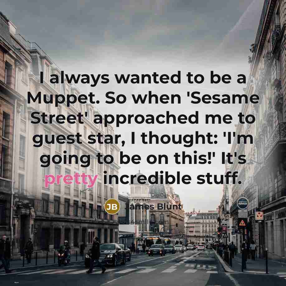 “I always wanted to be a Muppet. So when 'Sesame…” quote by James Blunt