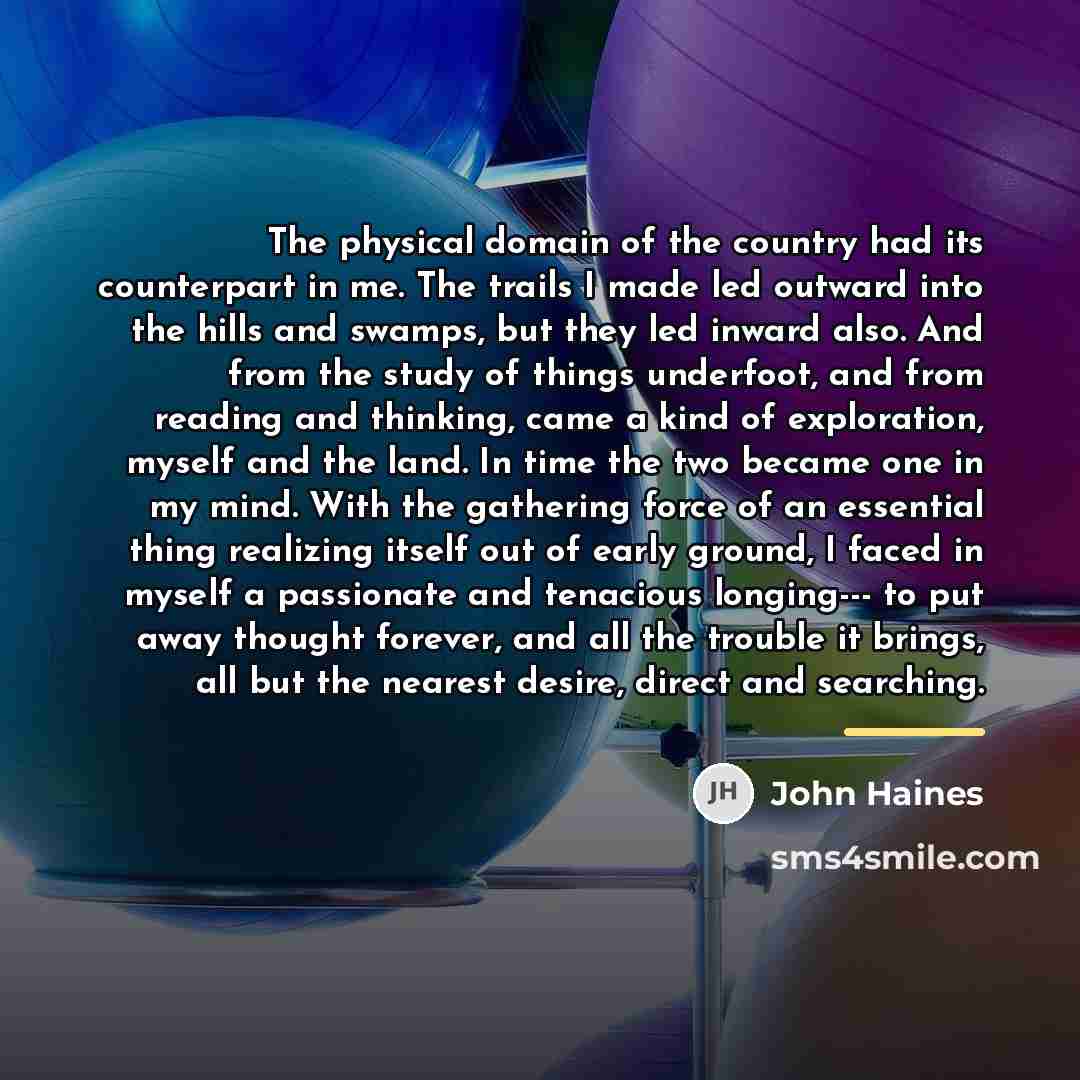 “The physical domain of the country had its counterpart in…” quote by John Haines