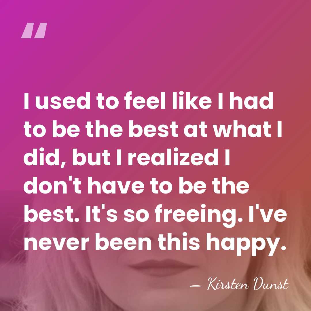 I used to feel like I had to be the best at&hellip; - Kirsten Dunst