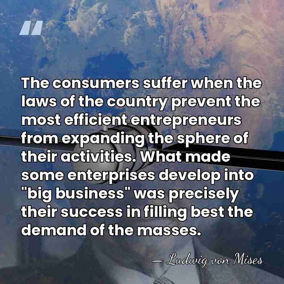 The consumers suffer when the laws of the country prevent the most&hellip; - Ludwig von Mises