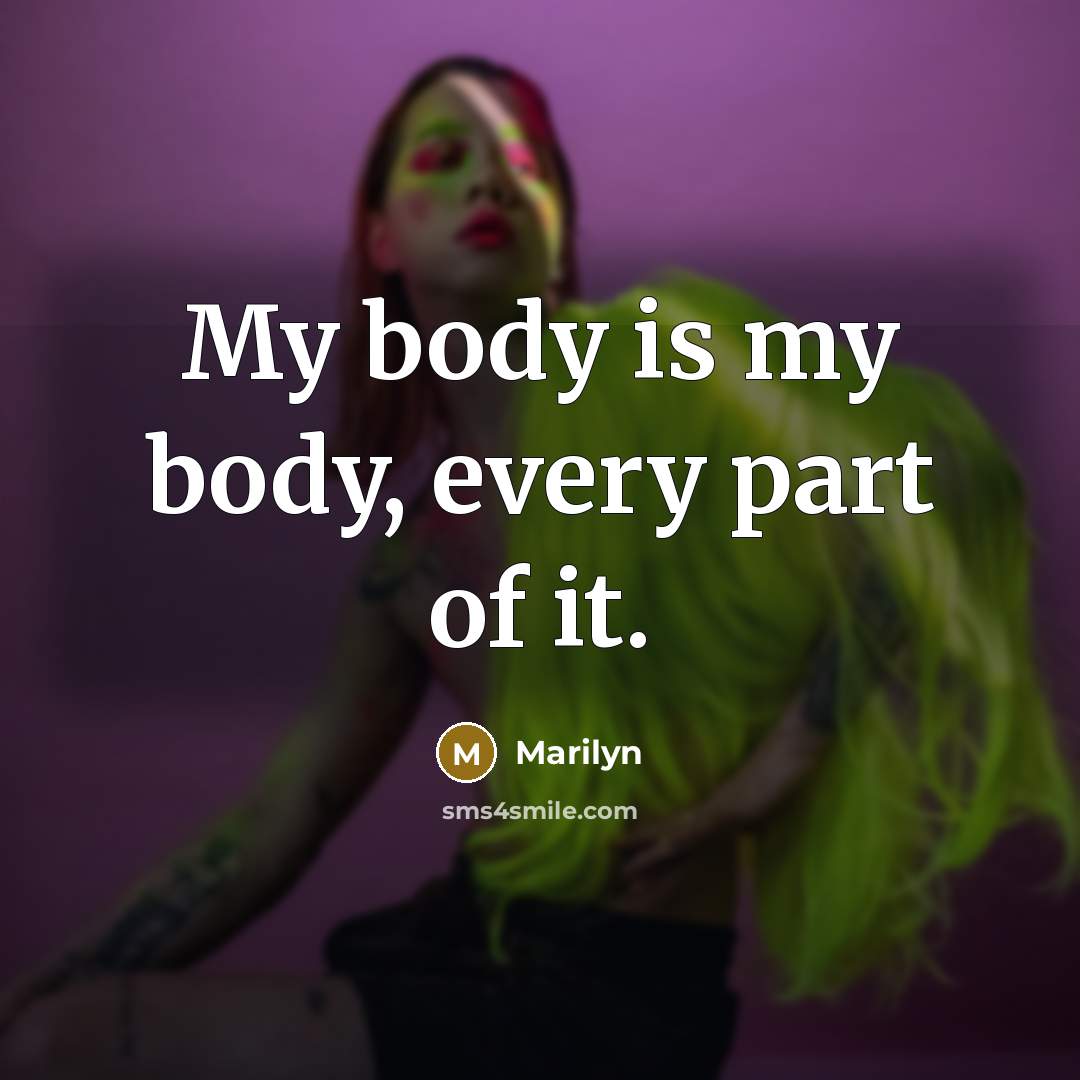 “My body is my body, every part of it.…” quote by Marilyn