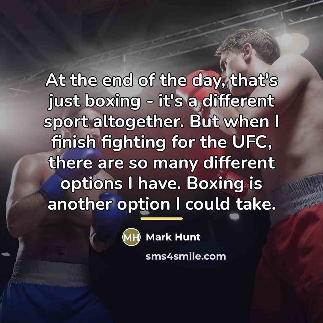“At the end of the day, that's just boxing -…” quote by Mark Hunt