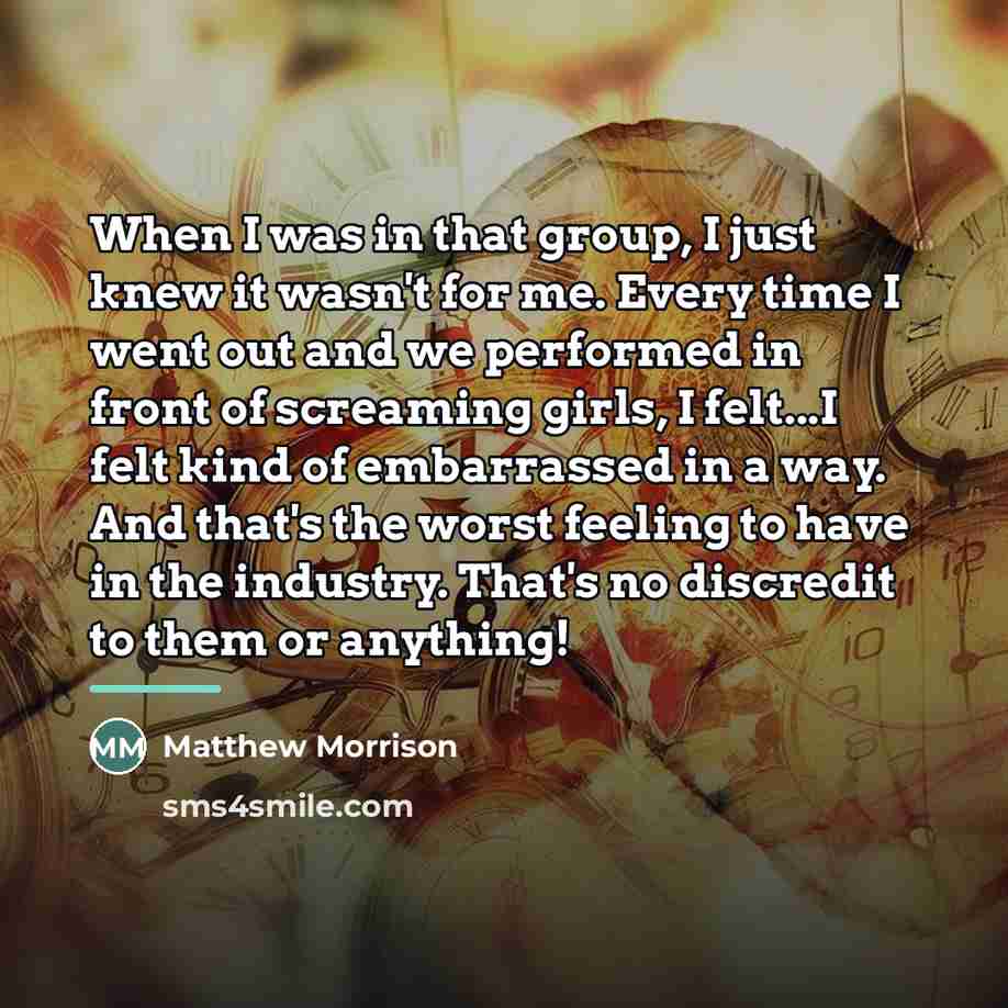 “When I was in that group, I just knew it…” quote by Matthew Morrison