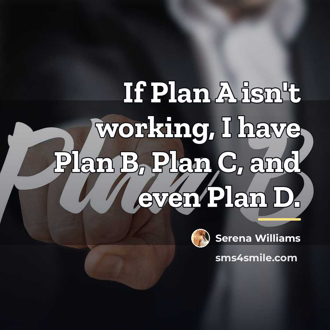 “If Plan A isn't working, I have Plan B, Plan…” quote by Serena Williams