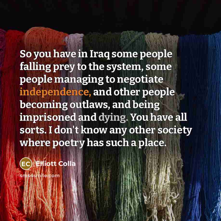 “So you have in Iraq some people falling prey to…” quote by Elliott Colla