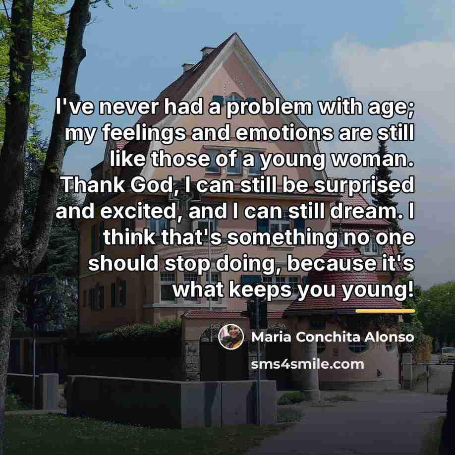 “I've never had a problem with age; my feelings and…” quote by Maria Conchita Alonso