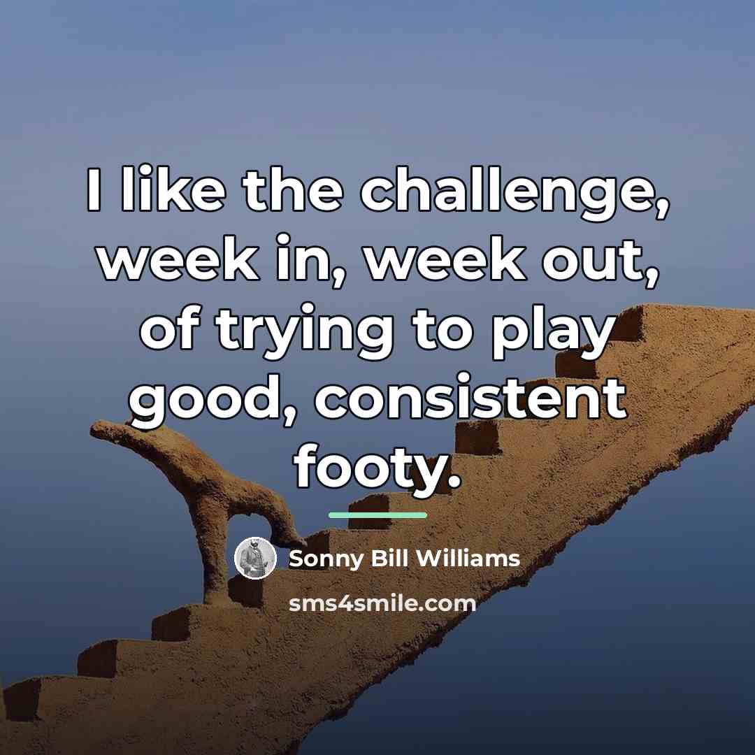 “I like the challenge, week in, week out, of trying…” quote by Sonny Bill Williams