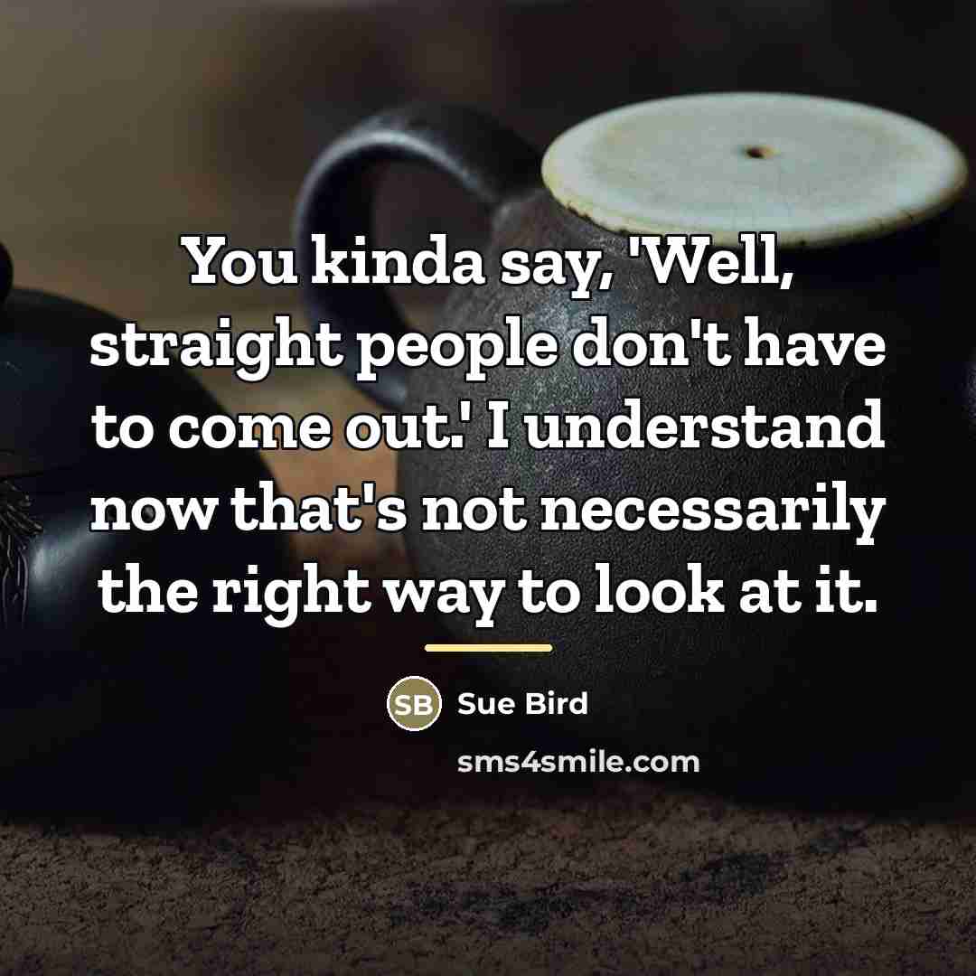 “You kinda say, 'Well, straight people don't have to come…” quote by Sue Bird