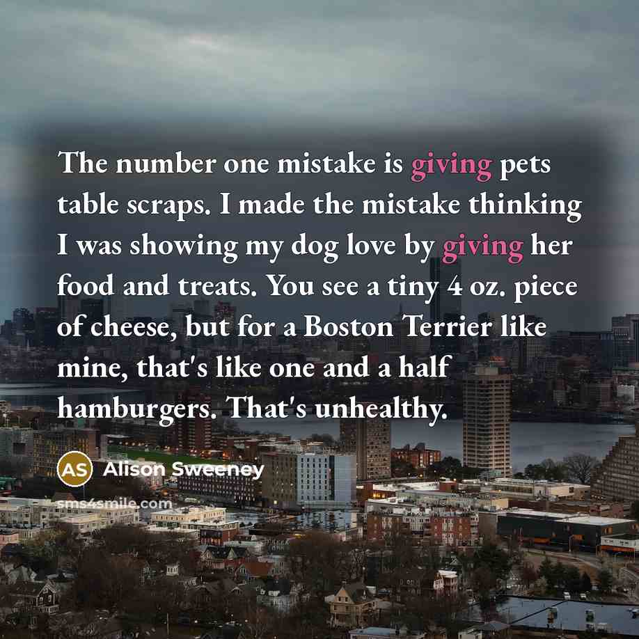 “The number one mistake is giving pets table scraps. I…” quote by Alison Sweeney