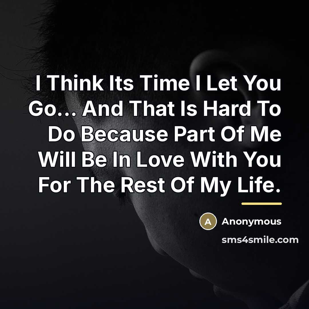 “I Think Its Time I Let You Go... And That…” quote by Anonymous