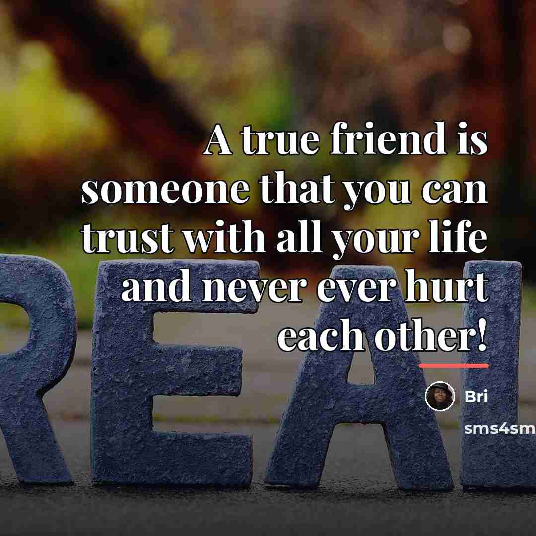 “A true friend is someone that you can trust with…” quote by Bri