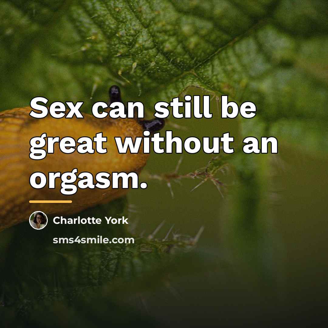 “Sex can still be great without an orgasm.…” quote by Charlotte York