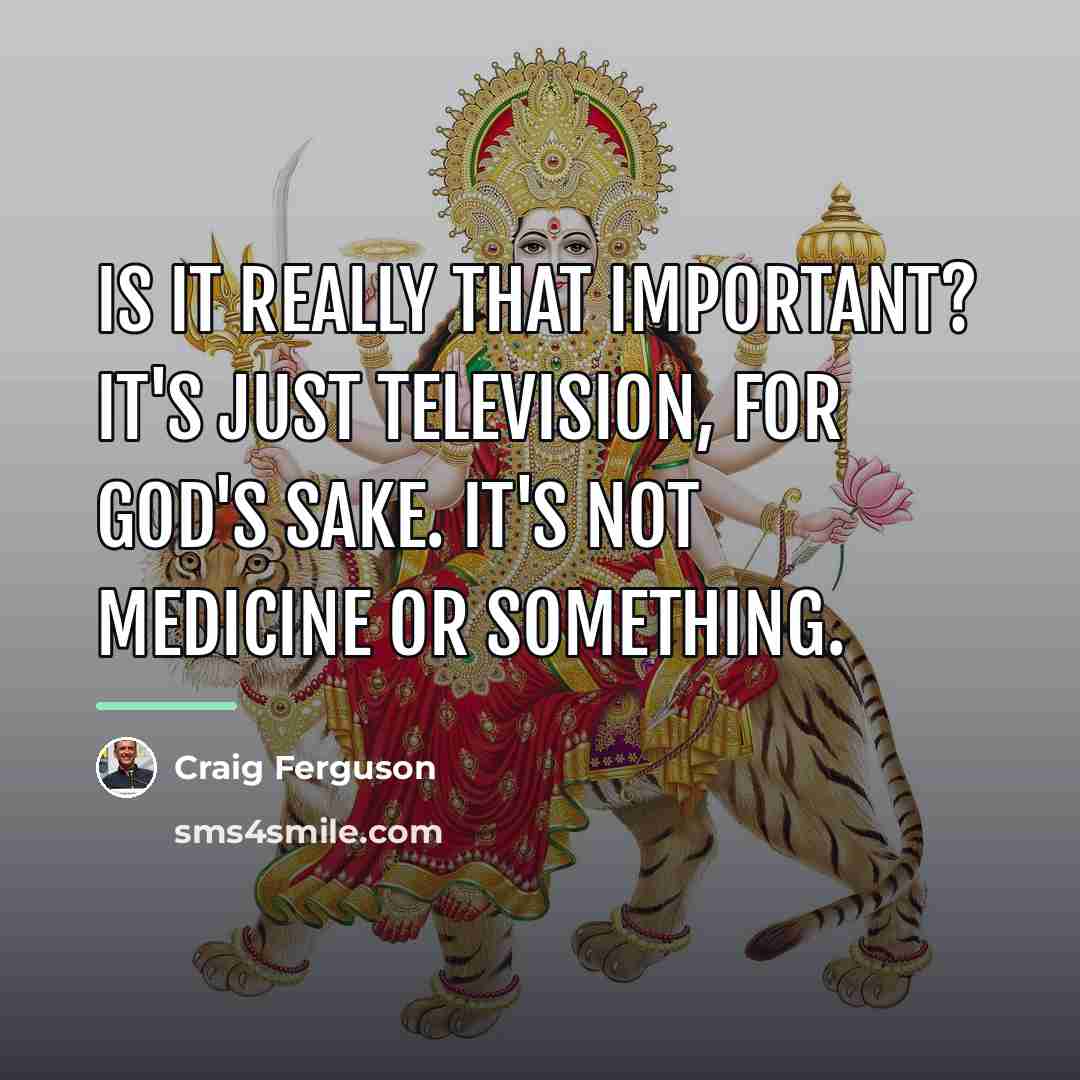 “Is it really that important? It's just television, for God's…” quote by Craig Ferguson