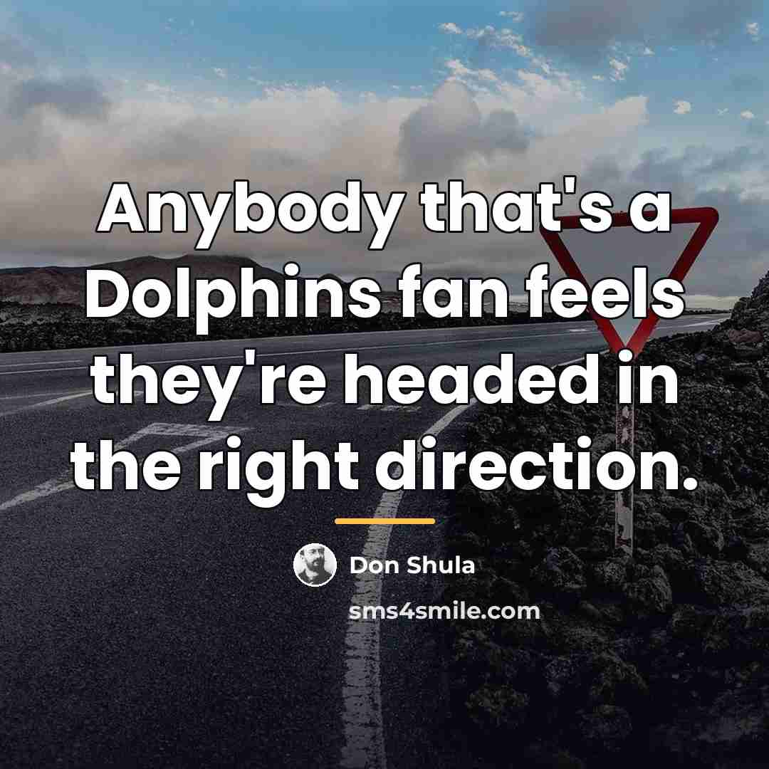 “Anybody that's a Dolphins fan feels they're headed in the…” quote by Don Shula