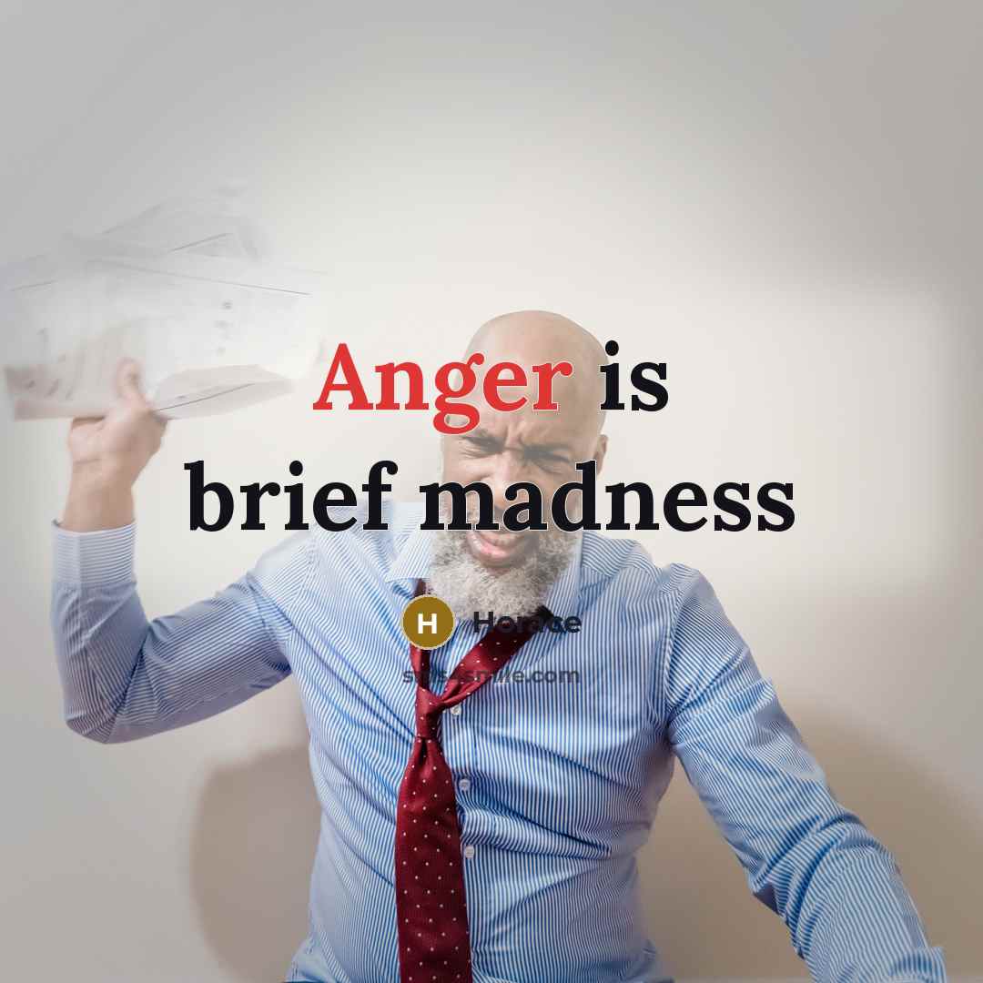 “Anger is brief madness” quote by Horace