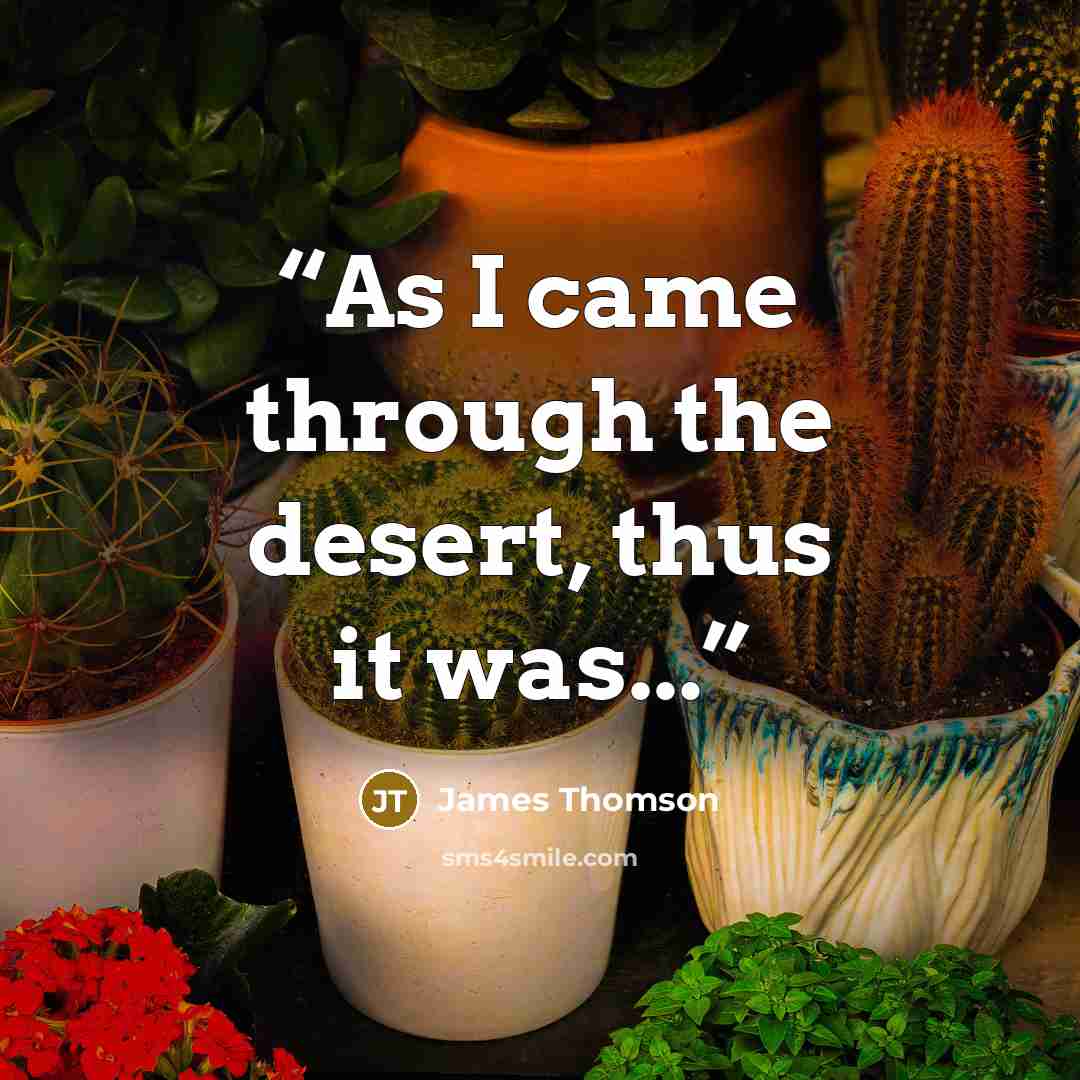 “As I came through the desert, thus it was...” quote by James Thomson