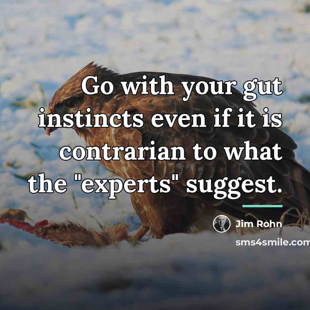“Go with your gut instincts even if it is contrarian…” quote by Jim Rohn