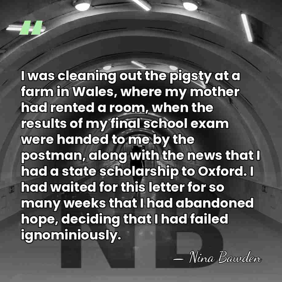 I was cleaning out the pigsty at a farm in Wales, where&hellip; - Nina Bawden