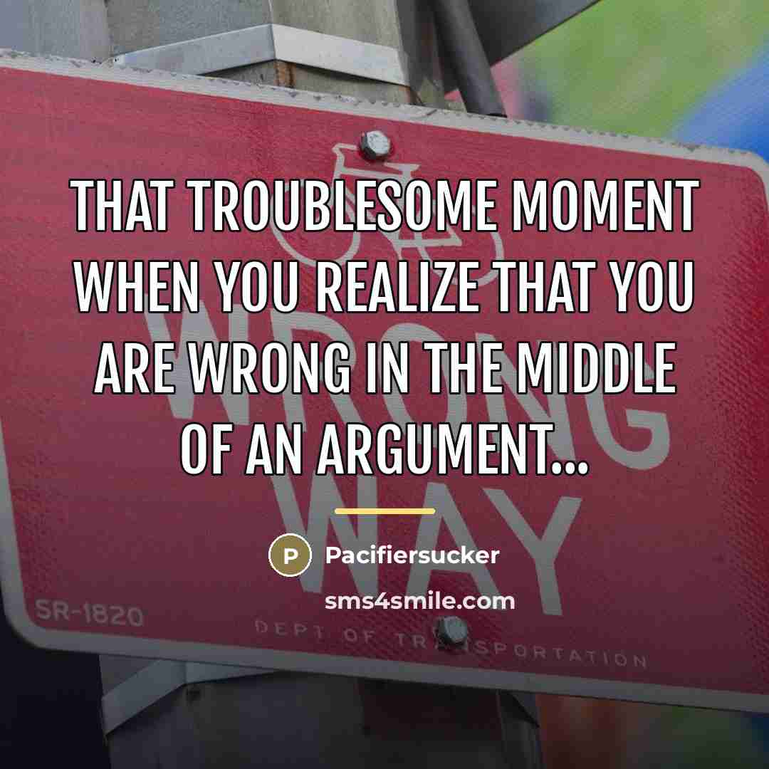 “That Troublesome Moment When You Realize That You Are Wrong…” quote by Pacifiersucker