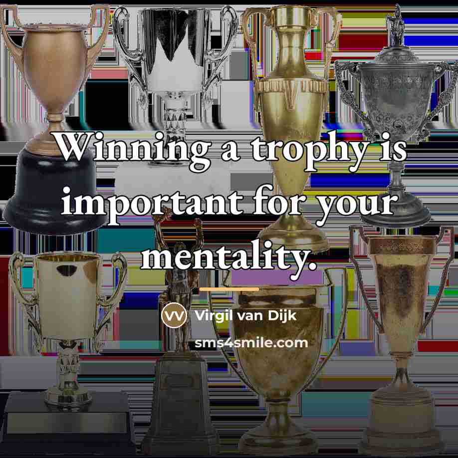 “Winning a trophy is important for your mentality.…” quote by Virgil van Dijk
