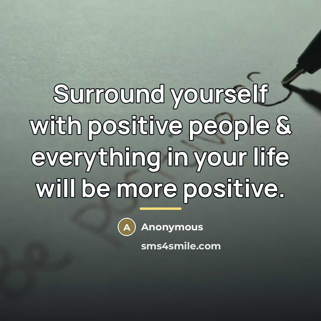 “Surround yourself with positive people & everything in your life…” quote by Anonymous