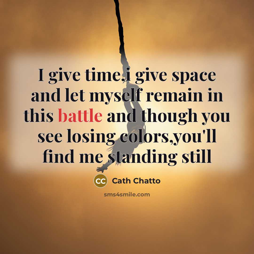 “I give time,i give space and let myself remain in…” quote by Cath Chatto