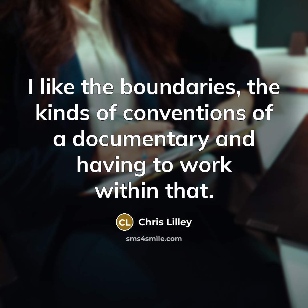 “I like the boundaries, the kinds of conventions of a…” quote by Chris Lilley