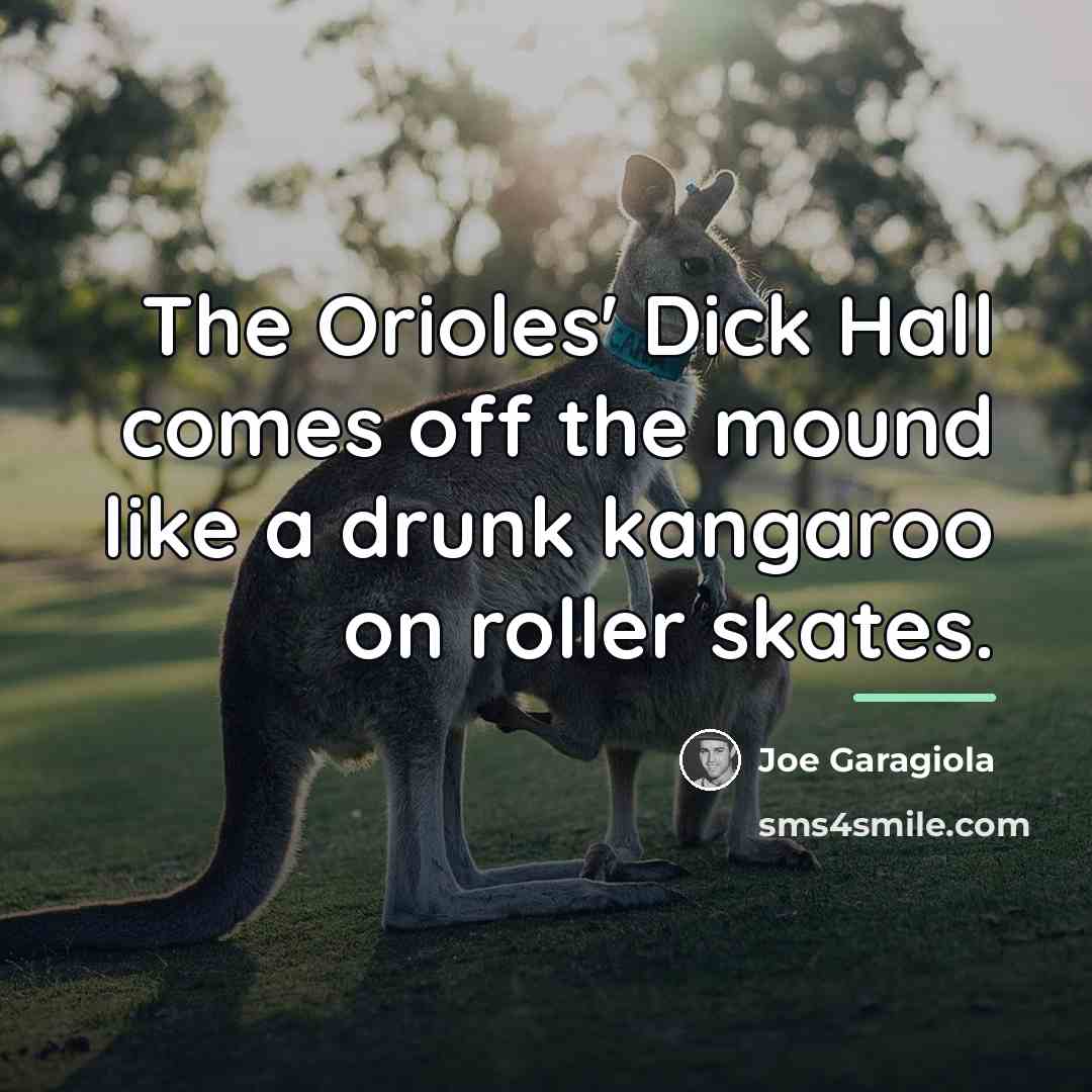 “The Orioles' Dick Hall comes off the mound like a…” quote by Joe Garagiola