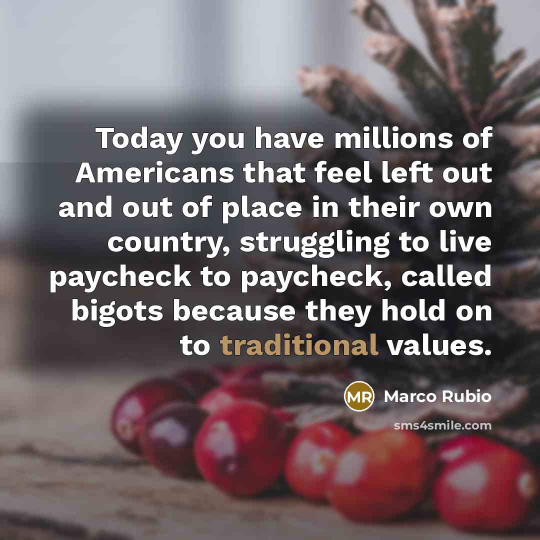 “Today you have millions of Americans that feel left out…” quote by Marco Rubio