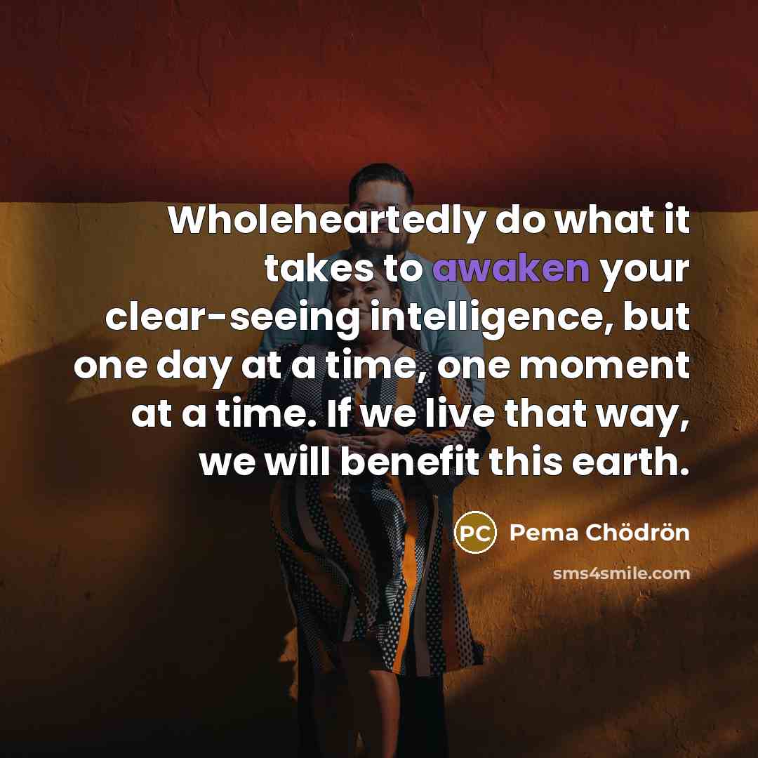 “Wholeheartedly do what it takes to awaken your clear-seeing intelligence,…” quote by Pema Chodron