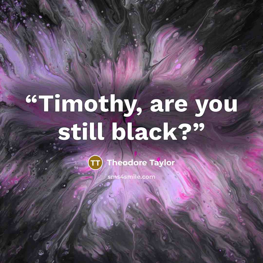 “Timothy, are you still black?” quote by Theodore Taylor