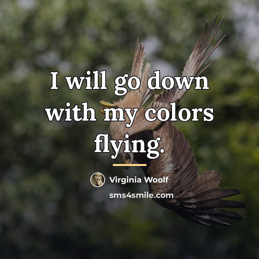 “I will go down with my colors flying.…” quote by Virginia Woolf