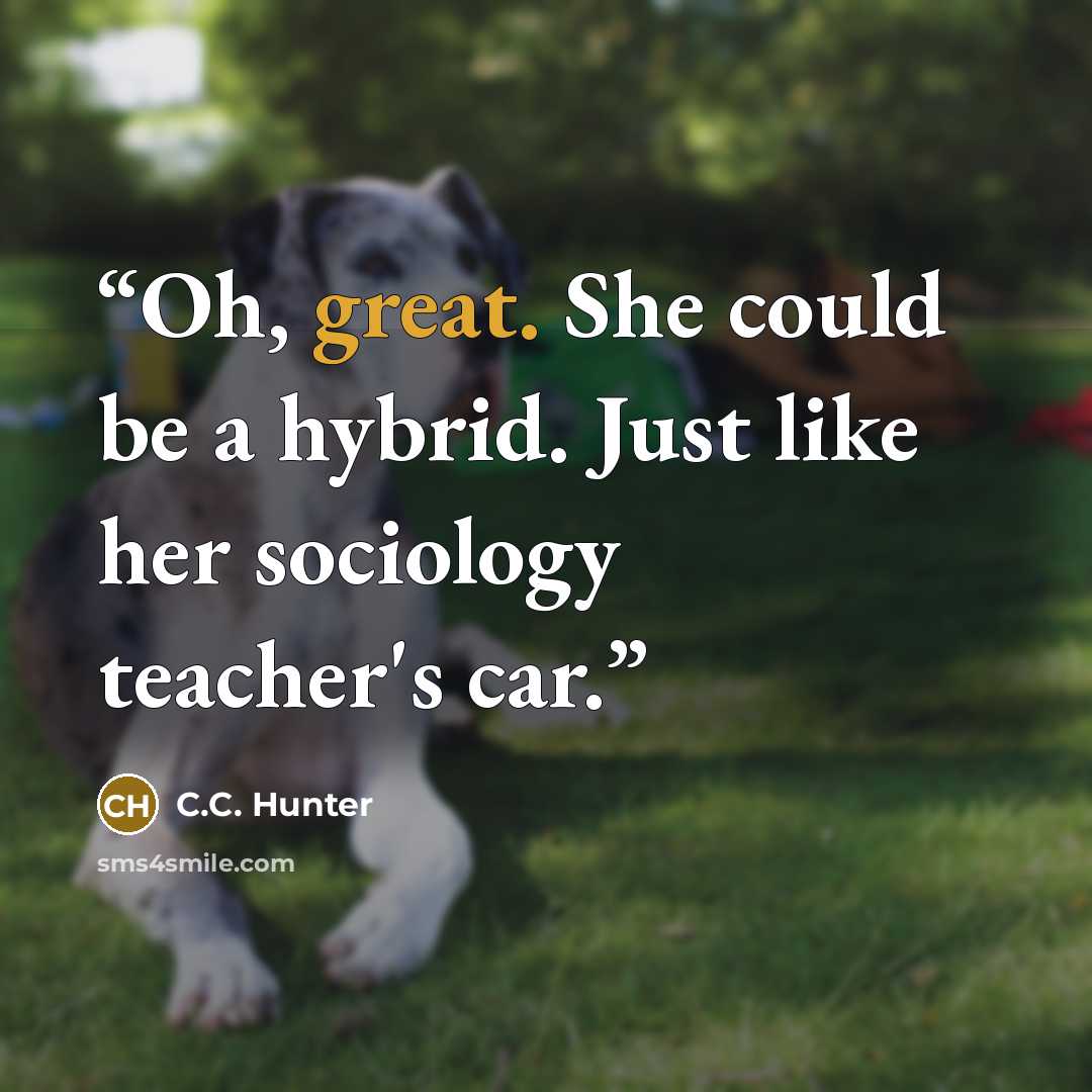 “Oh, great. She could be a hybrid. Just like her sociology teacher's car.” quote by C.C. Hunter