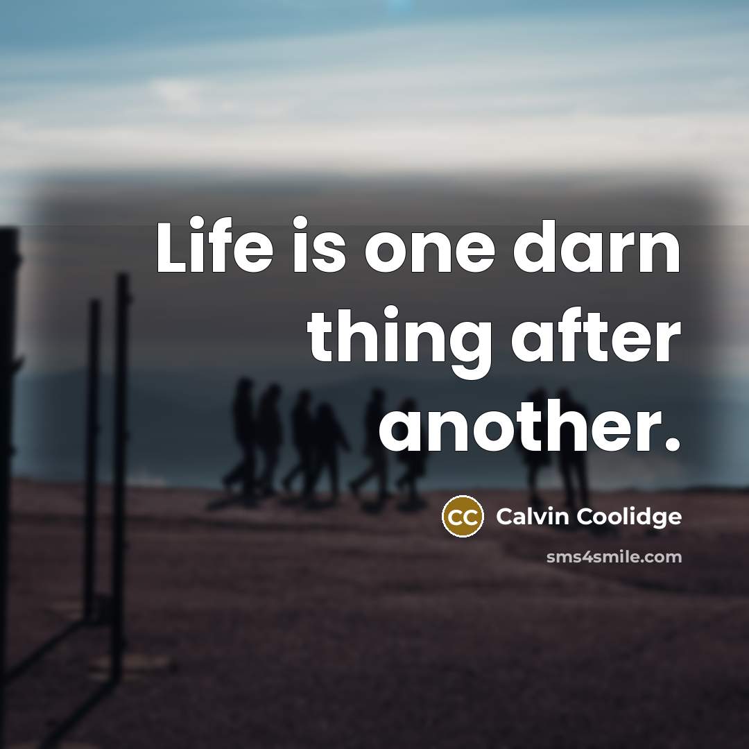 “Life is one darn thing after another.…” quote by Calvin Coolidge