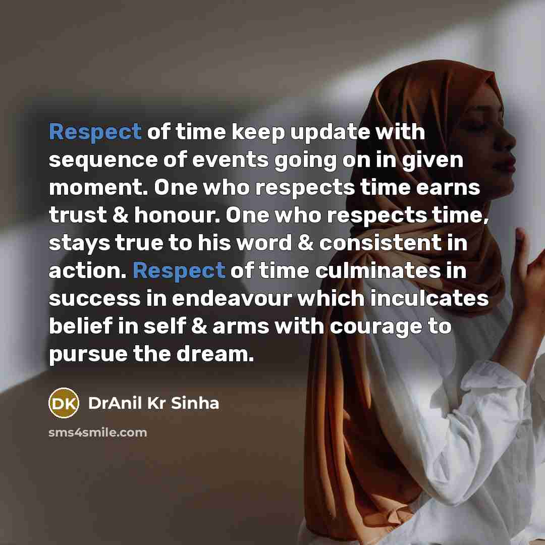 “Respect of time keep update with sequence of events going…” quote by DrAnil Kr Sinha