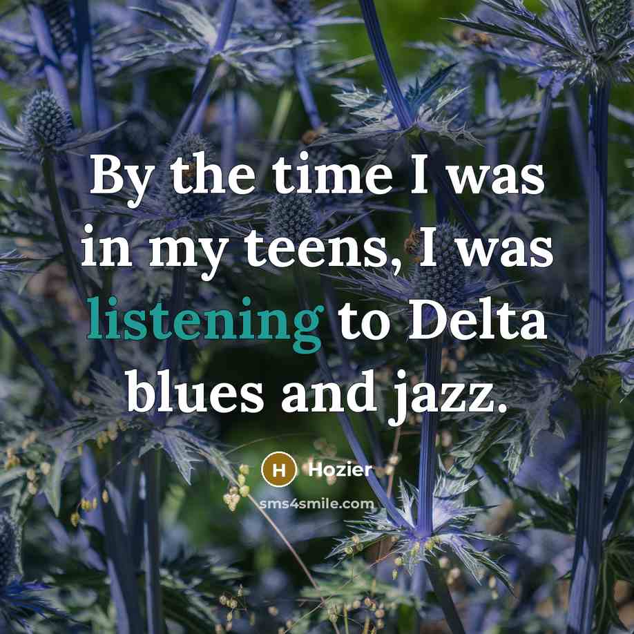 “By the time I was in my teens, I was…” quote by Hozier