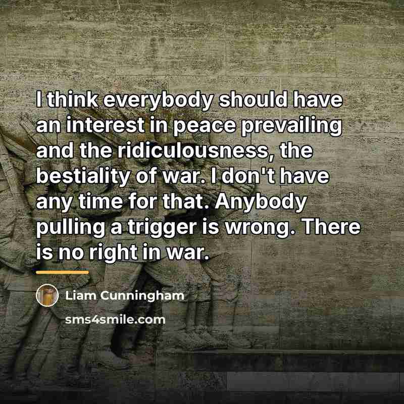 “I think everybody should have an interest in peace prevailing…” quote by Liam Cunningham