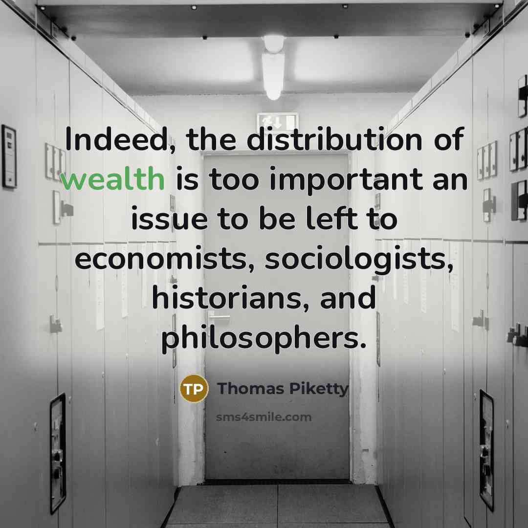 “Indeed, the distribution of wealth is too important an issue…” quote by Thomas Piketty