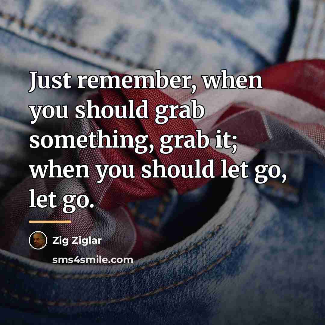 “Just remember, when you should grab something, grab it; when…” quote by Zig Ziglar