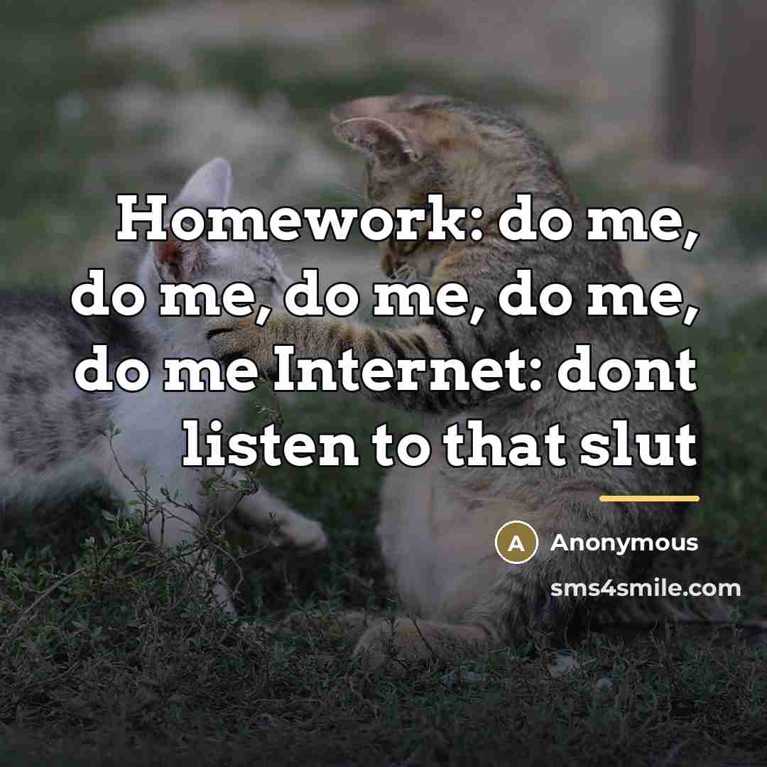“Homework: do me, do me, do me, do me, do…” quote by Anonymous