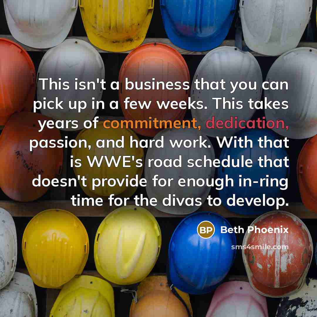 “This isn't a business that you can pick up in…” quote by Beth Phoenix