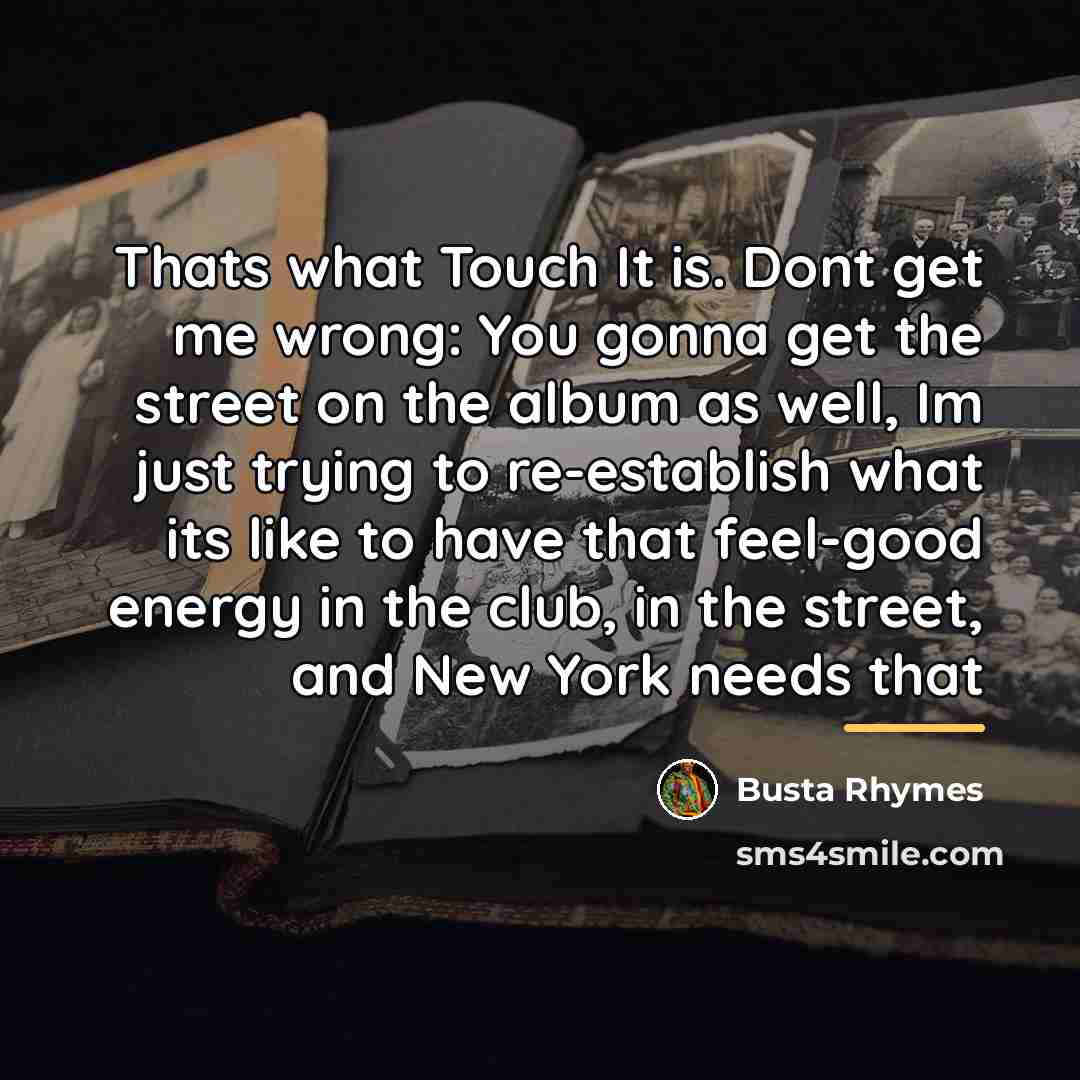 “Thats what Touch It is. Dont get me wrong: You…” quote by Busta Rhymes