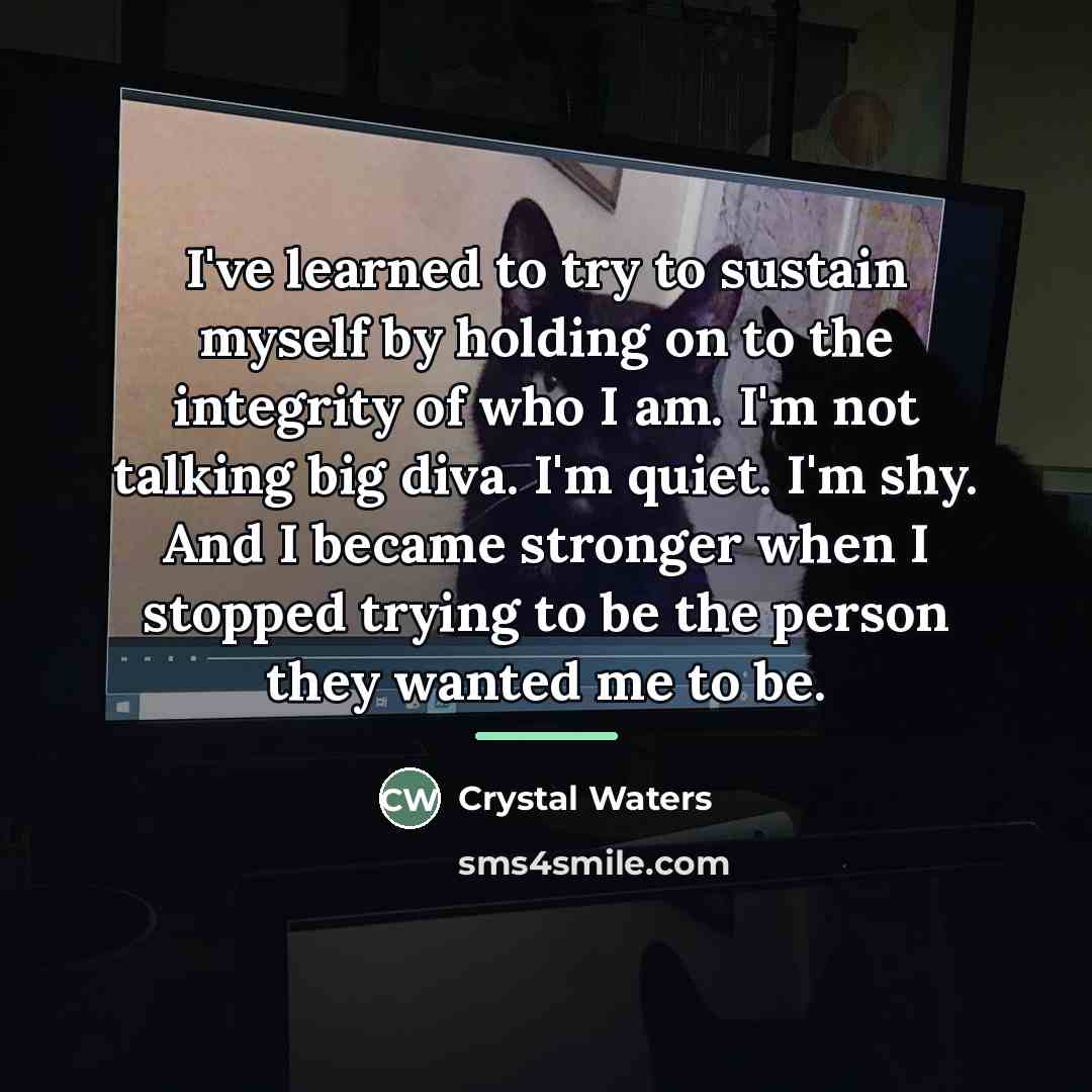 “I've learned to try to sustain myself by holding on…” quote by Crystal Waters