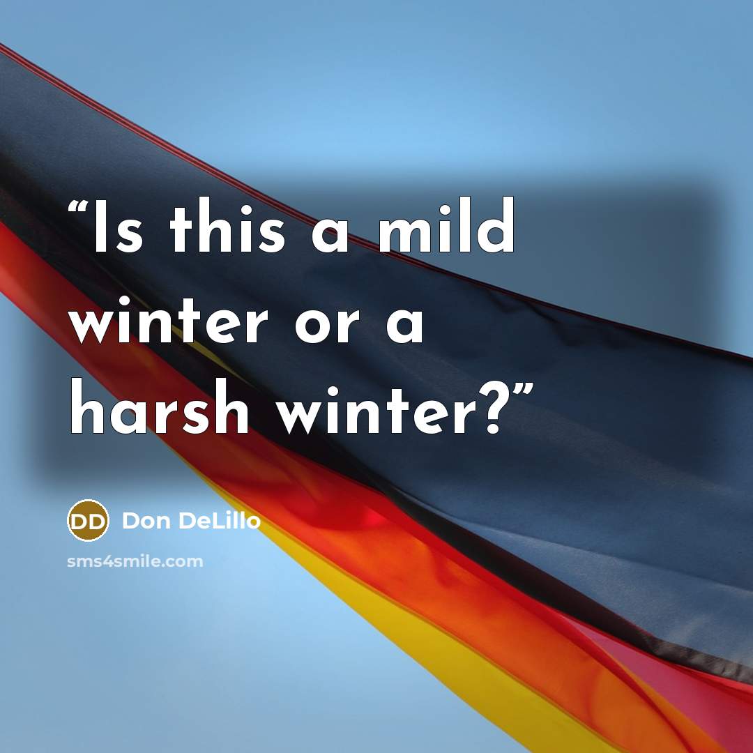“Is this a mild winter or a harsh winter?” quote by Don DeLillo