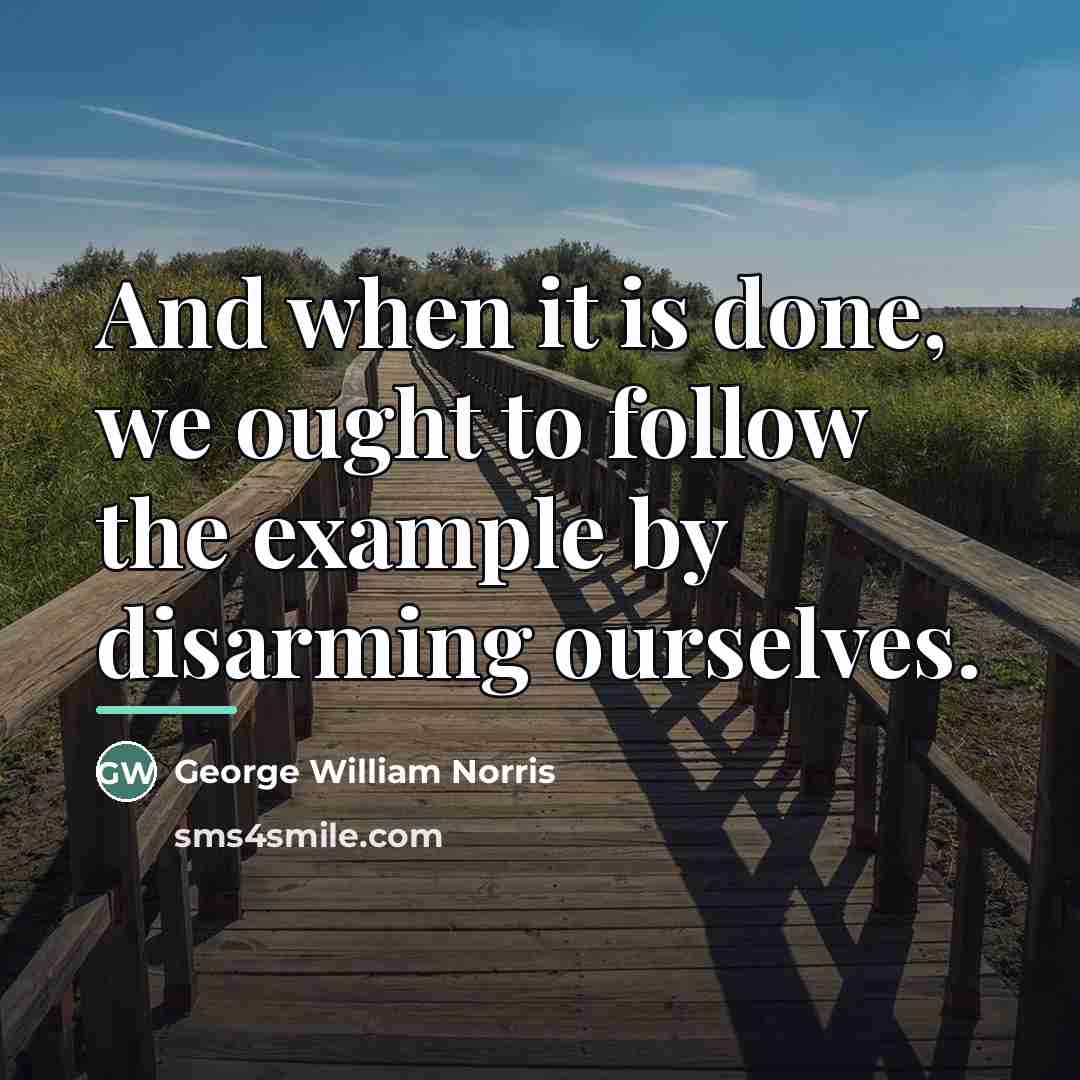 “And when it is done, we ought to follow the…” quote by George William Norris
